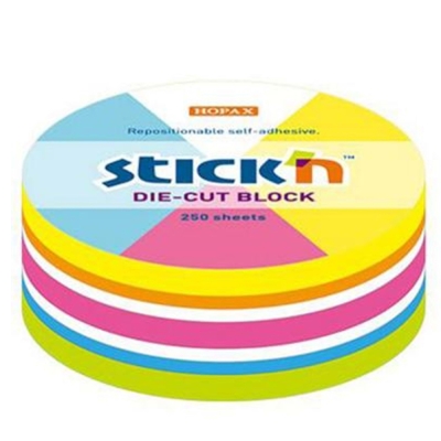 Hopax Stıck'n 21830 Yapışkanlı Yuvarlak Blok Neon 250 Yaprak Zeta Fotokopi