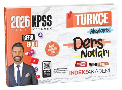 2026 KPSS Türkçe Akademisi Video Ders Notları Berk Ekici İndeks Akademi Yayıncılık Zeta Fotokopi