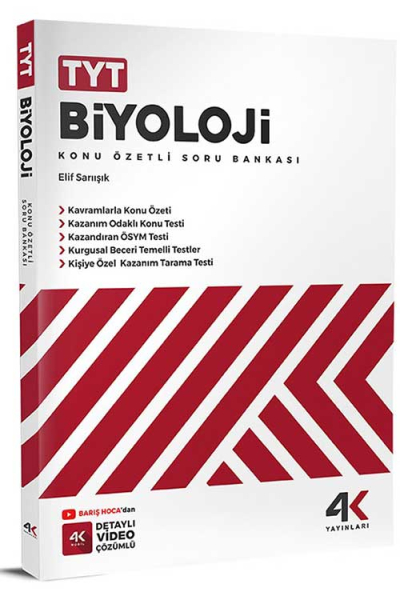 TYT Biyoloji Konu Özetli Soru Bankası 4K Yayınları