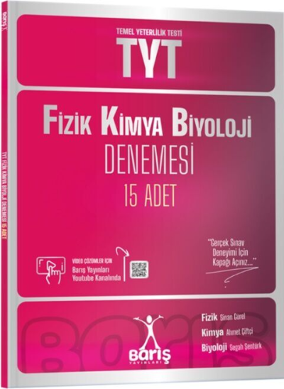 TYT Fizik Kimya Biyoloji Denemesi 15 Adet Barış Yayınları