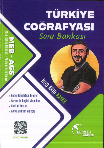 2025 MEB-AGS Türkiye Coğrafyası Soru Bankası Çözümlü Rıza Akın Kayar Doktrin Yayınları Zeta Fotokopi