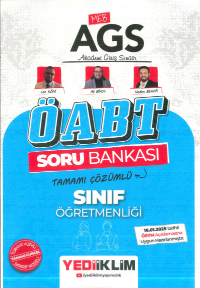 2025 MEB-AGS ÖABT Sınıf Öğretmenliği Soru Bankası Çözümlü Yediiklim Yayınları Zeta Fotokopi
