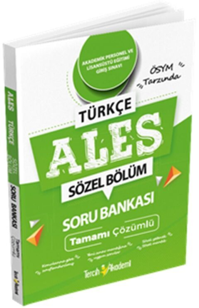 ALES Türkçe Sözel Bölüm Tamamı Çözümlü Soru Bankası Tercih Akademi Zeta Fotokopi