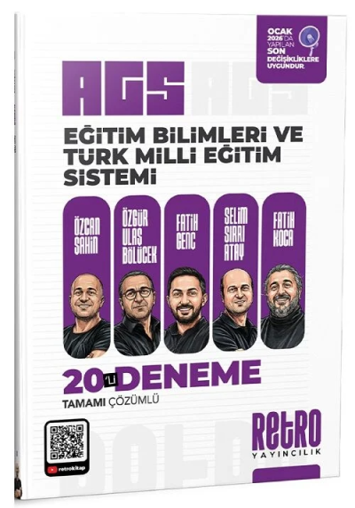 MEB AGS Eğitim Bilimleri Ve Türk Milli Eğitim Sistemi 20 Deneme Retro Yayıncılık Zeta Fotokopi