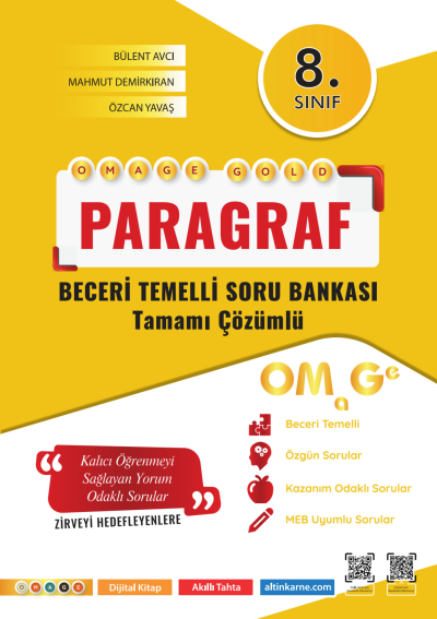 8. Sınıf Omage Gold Paragraf Soru Bankası Omega Yayınları Zeta Fotokopi