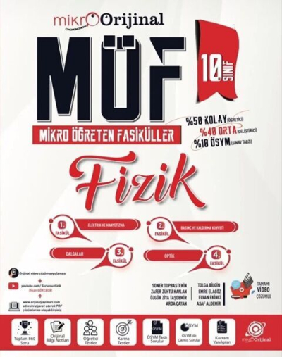Mikro 10. Sınıf Fizik MÖF Mikro Öğreten Fasiküller Orijinal Yayınları Zeta Fotokopi