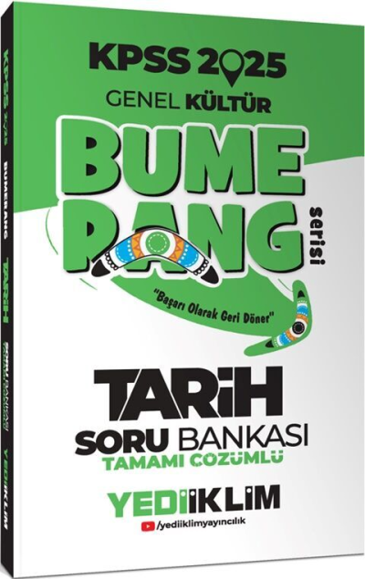 2025 KPSS Genel Kültür Bumerang Tarih Tamamı Çözümlü Soru Bankası Yediiklim Yayınları