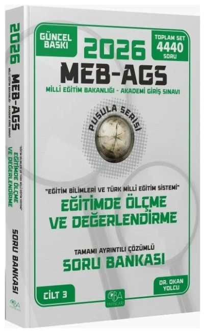 2026 MEB-AGS Eğitim Bilimleri Eğitimde Ölçme ve Değerlendirme Soru Bankası Çözümlü Pusula Serisi CBA Yayınları Zeta Fotokopi