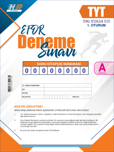 TYT HIZ VE RENK YAYINLARI EFOR SERİSİ DENEME 1 Zeta Fotokopi
