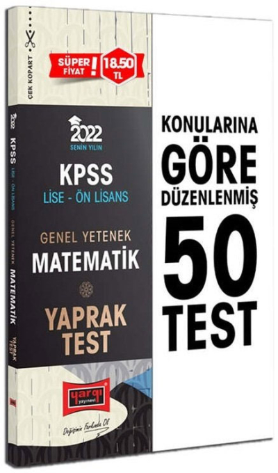 KPSS Lise Ön Lisans GY Matematik Yaprak Test Zeta Fotokopi