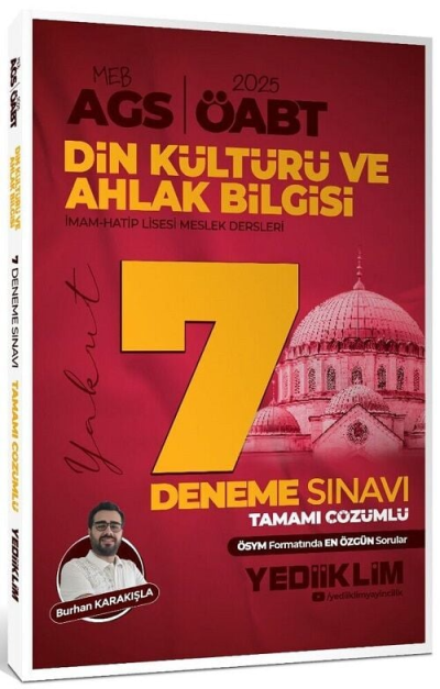 2025 ÖABT MEB-AGS Din Kültürü ve Ahlak Bilgisi Öğretmenliği 7 Deneme Çözümlü - Burhan Karakışla Yediiklim Yayınları Zeta Fotokopi