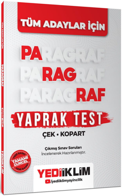 Paragraf Çek Kopart Yaprak Test Yediiklim Yayınları Zeta Fotokopi