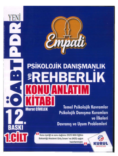 2025 ÖABT Empati Psikolojik Danışmanlık ve Rehberlik Konu Anlatımlı 1. Cilt Zeta Fotokopi