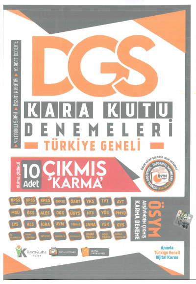 DGS KARA KUTU DENEMELERİ 10 ÇIKMIŞ KARMA DENEME Zeta Fotokopi