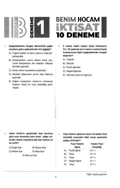 İKTİSAT 10 LU DENEME 2022 Zeta Fotokopi