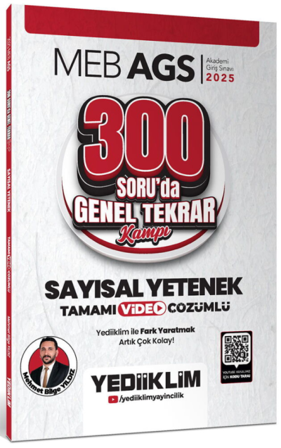 2025 MEB AGS Sayısal Yetenek 300 Soruda Tamamı Video Çözümlü Genel Tekrar Kampı Yediiklim Yayınları Zeta Fotokopi
