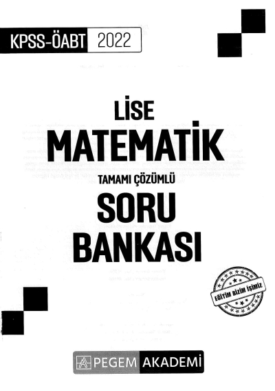 LİSE MATEMATİK TAMAMI ÇÖZÜMLÜ SORU BANKASI Zeta Fotokopi