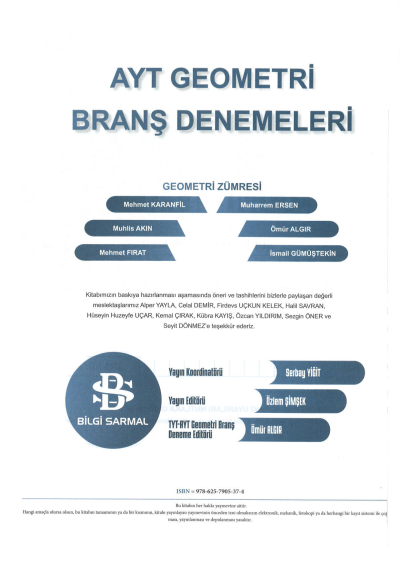 AYT Geometri 12 x 10 Branş Denemeleri Zeta Fotokopi