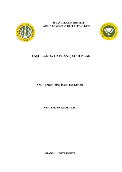 Yaşlılarda Davranış Sorunları Zeta Fotokopi