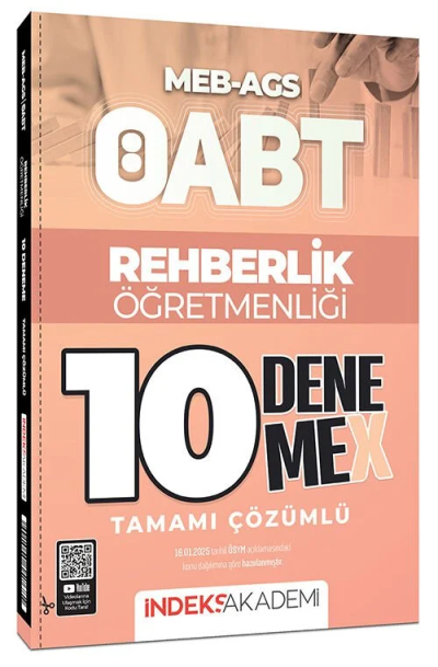 2025 ÖABT MEB-AGS Rehberlik Öğretmenliği 10 DenemeX Çözümlü İndeks Akademi Yayıncılık Zeta Fotokopi