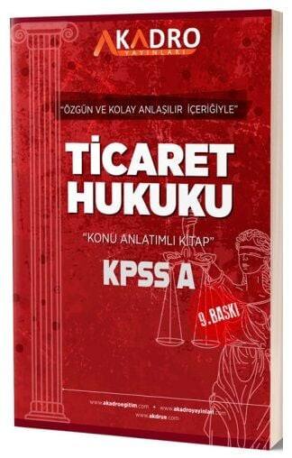 A Kadro Yayınları KPSS A Grubu Ticaret Hukuku Konu Anlatımlı Zeta Fotokopi