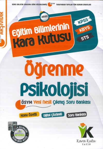 ÖĞRENME PSİKOLOJİSİ KONU ÖZETLİ DİJİTAL ÇÖZ. SORU BANKASI Zeta Fotokopi