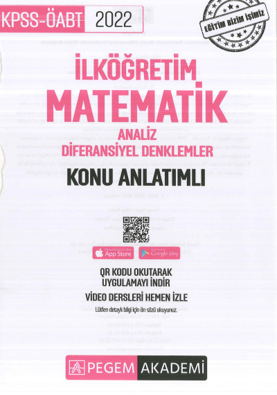 İLKÖĞRETİM MATEMATİK ANALİZ- DİFERANSİYEL DENKLEMLER KONU ANLATIMLI Zeta Fotokopi
