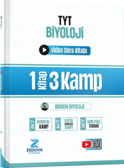 Biosem TYT Biyoloji 1 Kitap 3 Kamp Video Ders Kitabı Zeduva Yayınları Zeta Fotokopi