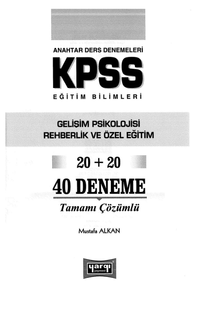 GELİŞİM VE REHBERLİK 20+20 DENEME Zeta Fotokopi