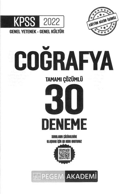 30LU COĞRAFYA ÇÖZÜMLÜ DENEME Zeta Fotokopi