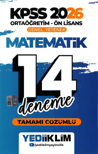 2026 KPSS Ortaöğretim Ön Lisans Genel Yetenek Matematik Tamamı Çözümlü 14 Deneme Yediiklim Yayınları Zeta Fotokopi