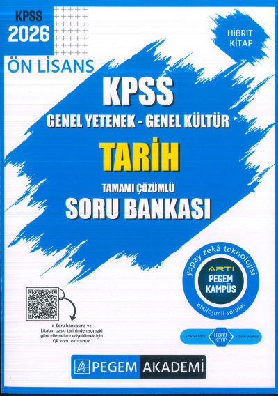 Ön Lisans KPSS Tarih Tamamı Çözümlü Soru Bankası Pegem Akademi Zeta Fotokopi