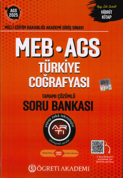 2025 MEB-AGS Türkiye Coğrafyası Soru Bankası Çözümlü Öğreti Akademi Zeta Fotokopi