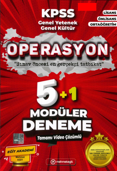 KPSS Genel Kültür Genel Yetenek Operasyon 5 Deneme Video Çözümlü Mehmet Eğit Yayınları Zeta Fotokopi