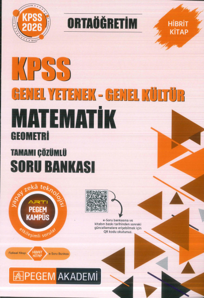 Ortaöğretim KPSS Matematik - Geometri Tamamı Çözümlü Soru Bankası Pegem Akademi Zeta Fotokopi