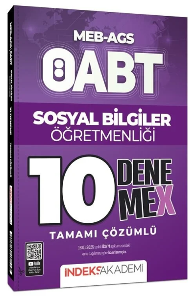 2025 ÖABT MEB-AGS Sosyal Bilgiler Öğretmenliği 10 DenemeX Çözümlü İndeks Akademi Yayıncılık Zeta Fotokopi
