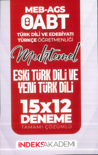 2025 ÖABT MEB-AGS Türk Dili Edebiyatı-Türkçe Eski Türk Dili ve Yeni Türk Dili 15x12 Deneme Çözümlü İndeks Akademi Yayıncılık Zeta Fotokopi