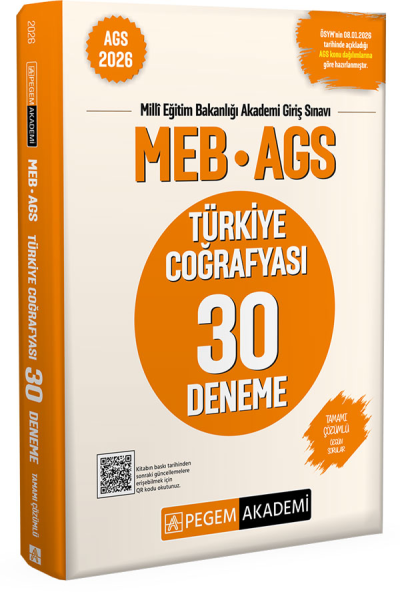 2026 MEB AGS Türkiye Coğrafyası 30 Deneme Pegem Akademi Zeta Fotokopi