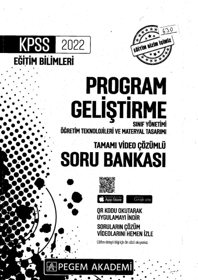 2022 KPSS Eğitim Bilimleri PROGRAM GELİŞTİRME SORU BANKASI Zeta Fotokopi