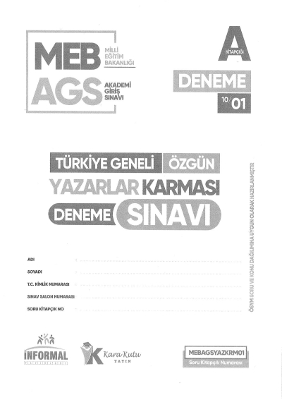 2025 MEB AGS TÜRKİYE GENELİ DENEME SINAVLARI KARAKUTU 1-2-3-4-6-7-8 DENEMELER (TAMAMI ÇÖZÜMLÜ) Zeta Fotokopi