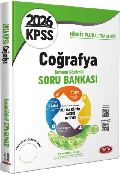 2026 KPSS Coğrafya Hibrit Plus Ultra Serisi Karekod Çözümlü Soru Bankası Data Yayınları