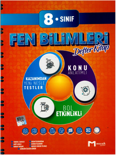 8. Sınıf Fen Bilimleri İntro Defter Kitap Mozaik Yayınları Zeta Fotokopi