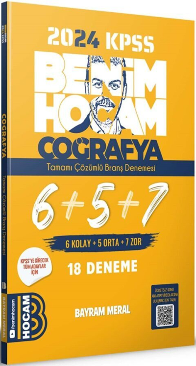 KPSS Coğrafya Tamamı Çözümlü 6+5+7 Deneme Benim Hocam Yayınları Zeta Fotokopi