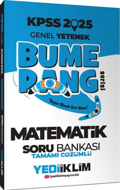 2025 KPSS Genel Yetenek Bumerang Matematik Tamamı Çözümlü Soru Bankası Yediiklim Yayınları Zeta Fotokopi