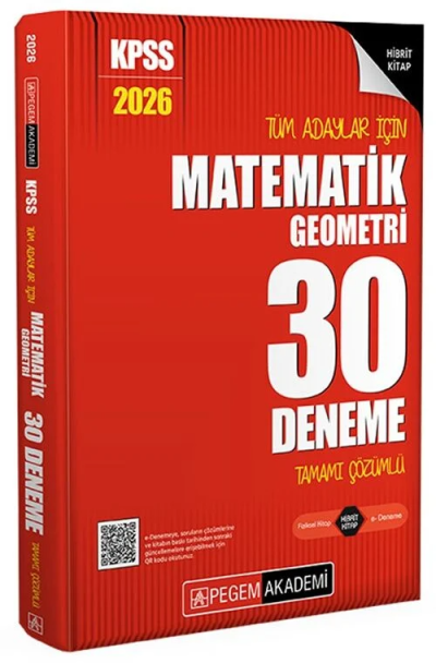 2026 KPSS Tüm Adaylar İçin Matematik Geometri 30 Deneme Tamamı Çözümlü Pegem Yayınları Zeta Fotokopi