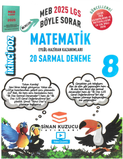 Sinan Kuzucu Yayınları 2025 8. Sınıf İkinci Doz Sarmal Branş Denemeleri Matematik Zeta Fotokopi