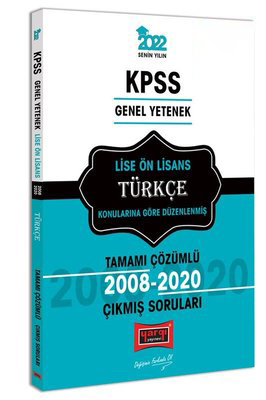 KPSS Genel Yetenek Lise - Ön Lisans Türkçe Tamamı Çözümlü Çıkmış Sorular 2008-2020 Zeta Fotokopi