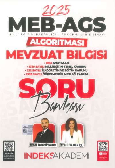 2025 MEB AGS Algoritması Mevzuat Bilgisi Soru Bankası Çözümlü İndeks Akademi Yayıncılık Zeta Fotokopi