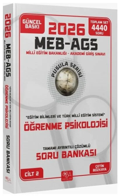 2026 MEB-AGS Eğitim Bilimleri Öğrenme Psikolojisi Soru Bankası Çözümlü Pusula Serisi CBA Yayınları Zeta Fotokopi