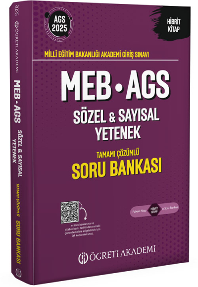 2025 MEB AGS Sözel Sayısal Yetenek Tamamı Çözümlü Soru Bankası Öğreti Akademi Zeta Fotokopi